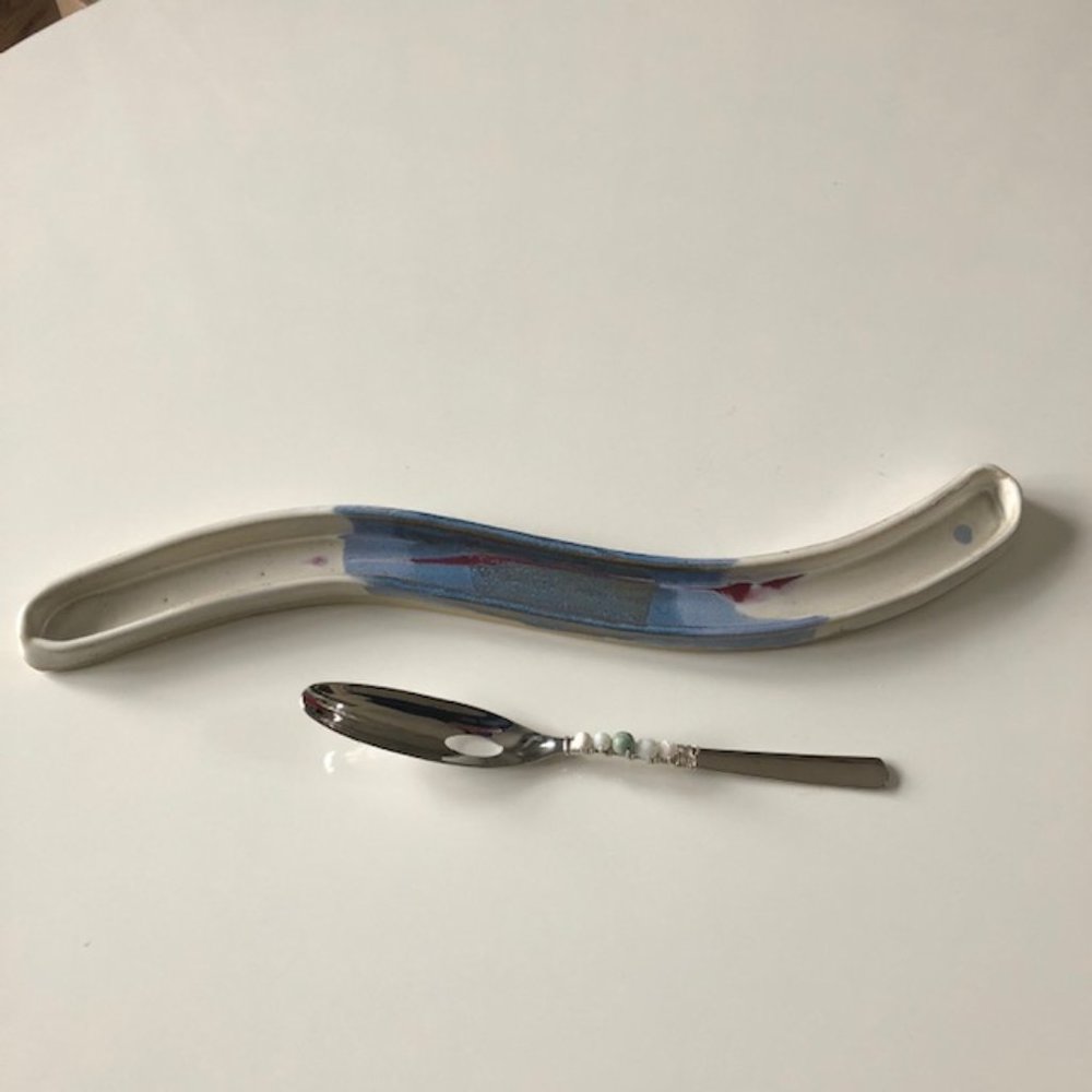CERAMIC OLIVE TRAY SERVING SPOON TABLE WARE